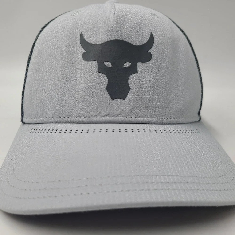 Under Armour Hat Snapback Trucker Mesh Gray Project‎ Rock Brahma Bull Logo Men